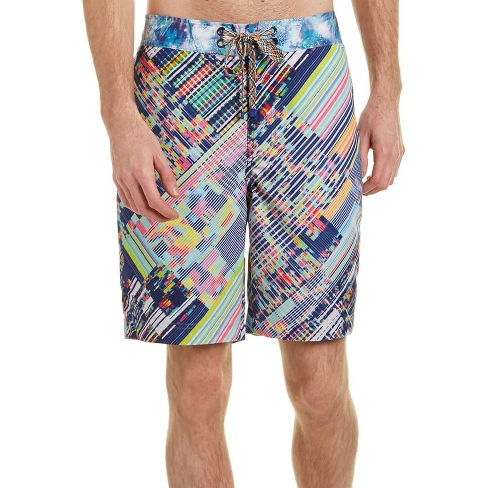 NWT $168 Robert Graham Swim Trunks Board Shorts Multicolor Men Classic Fit Sz 32